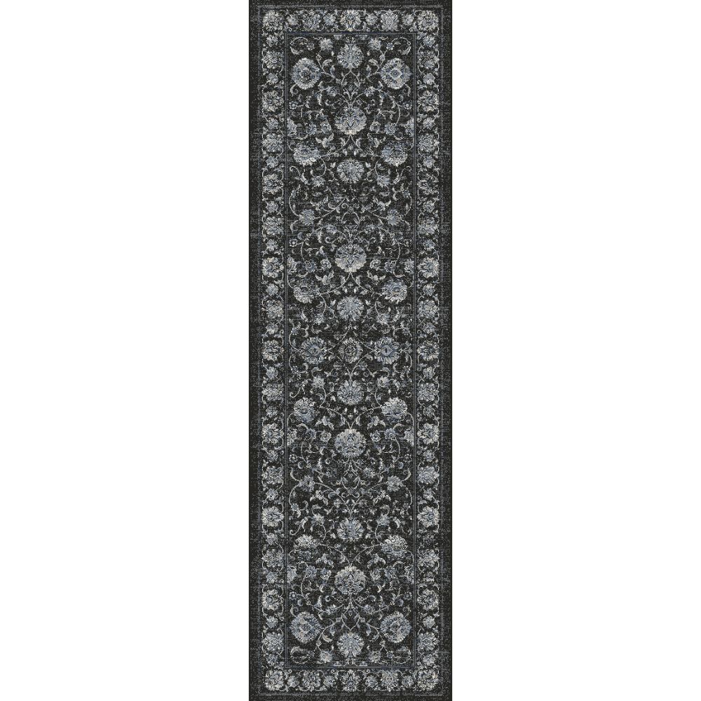 Dynamic Rugs 57126-3636 Ancient Garden 2.2 Ft. X 11 Ft. Finished Runner Rug in Charcoal/Silver